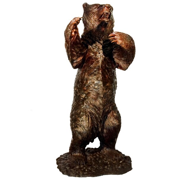 Grizzly Bear Sculpture Bronze Life-Size Large Parks Zoo High End Giant